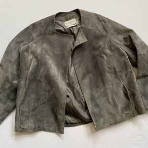 Yves Saint Lauren gray suede jacket